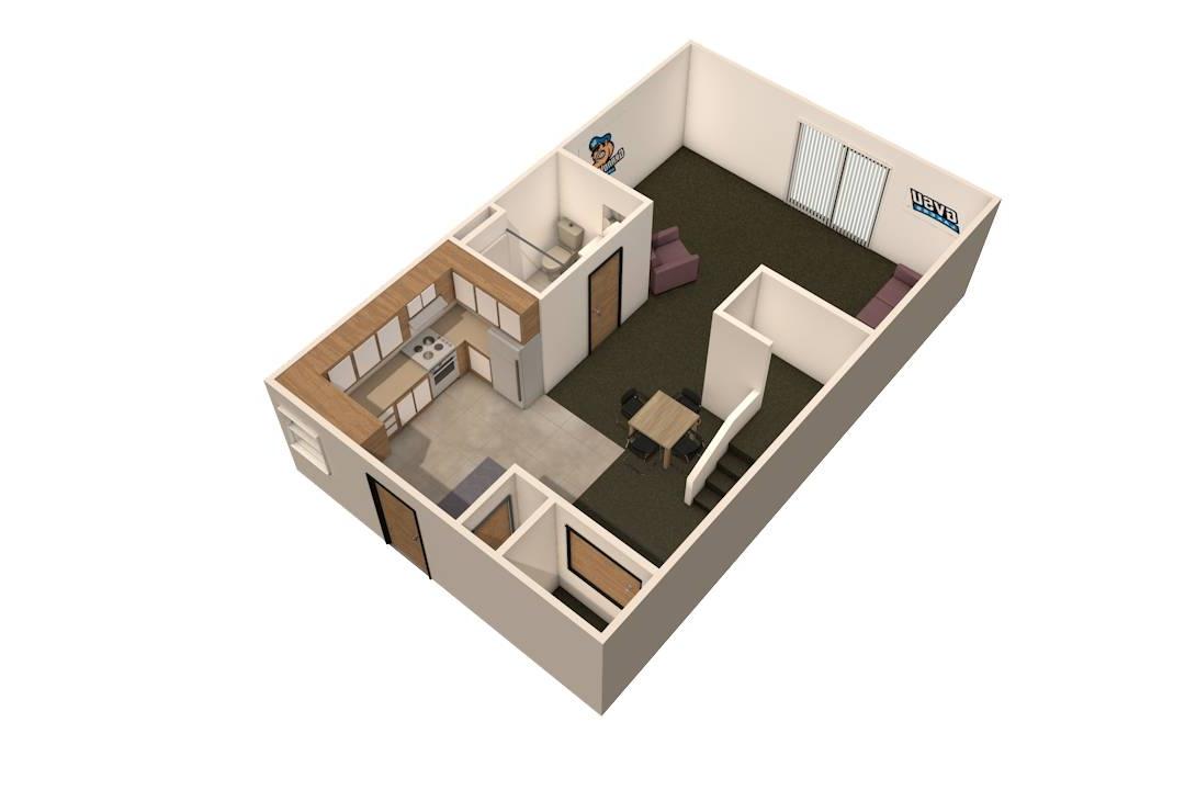 Image of the first floor of laker village 4-Bedroom/4-Person&#160;Apartment floor plan